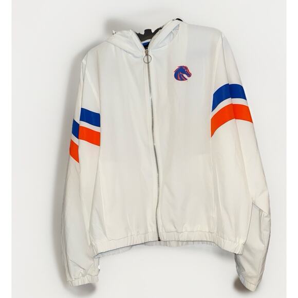 Boise State Broncos Jacket Unisex XL White Mascot Track Windbreaker Full Zip - Picture 7 of 7